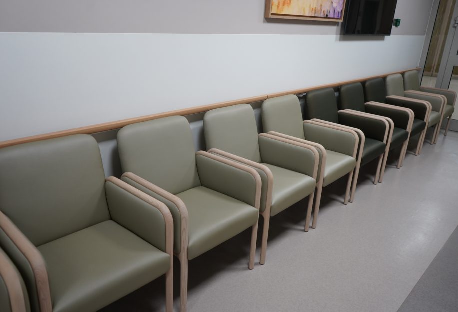 Cameo armchair in line in the corridor of the Saudi German Hospital